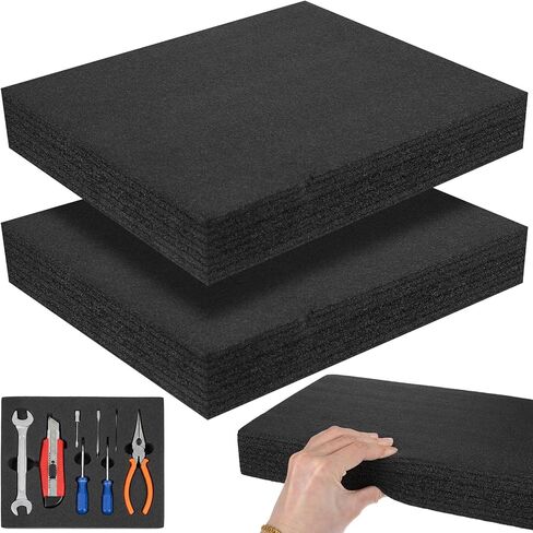2 Pcs Polyurethane Foam Sheet - 12 x 10 x 3.12 Inch, Customizable Polyethylene Foam Packing Inserts for Cases, Pick and Pluck Shadow Packing Foam-Sheets for Packaging and Crafts in Kuwait
