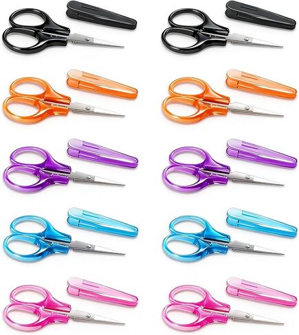 10 Pack Small Craft Scissors, 3.5 Inch Tiny Travel Scissors With Protective Cover, Sharp All Purpose For Embroidery Paper Cutting Sewing Knitting Crafting in Saudi Arabia