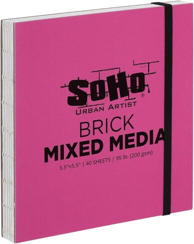 SoHo Urban Artist Brick Sketchbook Journals for Sketching, Drawing, Colored Pencils, Graphite, and More - Mixed Media 5.5"x5.5" (200 GSM, 40 Sheets) in Kuwait