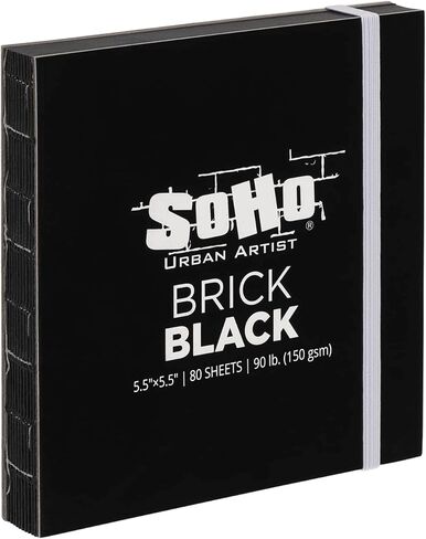SoHo Urban Artist Brick Sketchbook Journals for Sketching, Drawing, Colored Pencils, Graphite, and More - Mixed Media 5.5"x5.5" (200 GSM, 40 Sheets) in Kuwait