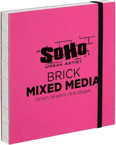 SoHo Urban Artist Brick Sketchbook Journals for Sketching, Drawing, Colored Pencils, Graphite, and More - Mixed Media 5.5"x5.5" (200 GSM, 40 Sheets) in Kuwait