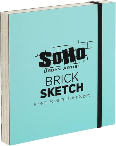 SoHo Urban Artist Brick Sketchbook Journals for Sketching, Drawing, Colored Pencils, Graphite, and More - Mixed Media 5.5"x5.5" (200 GSM, 40 Sheets) in Kuwait