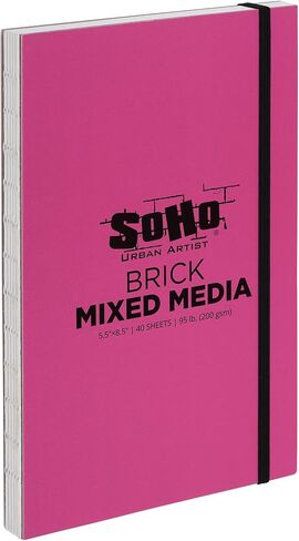 SoHo Urban Artist Brick Sketchbook Journals for Sketching, Drawing, Colored Pencils, Graphite, and More - Mixed Media 5.5"x5.5" (200 GSM, 40 Sheets) in Kuwait