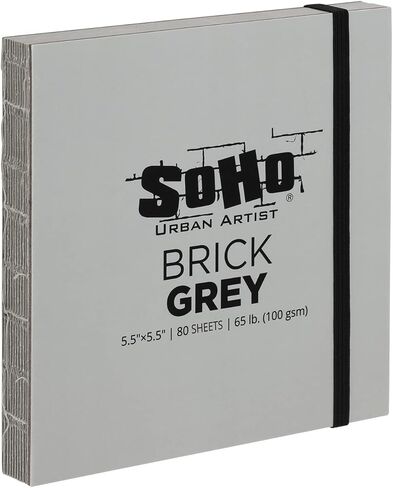 SoHo Urban Artist Brick Sketchbook Journals for Sketching, Drawing, Colored Pencils, Graphite, and More - Mixed Media 5.5"x5.5" (200 GSM, 40 Sheets) in Kuwait