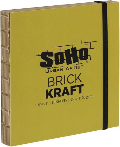 SoHo Urban Artist Brick Sketchbook Journals for Sketching, Drawing, Colored Pencils, Graphite, and More - Mixed Media 5.5"x5.5" (200 GSM, 40 Sheets) in Kuwait