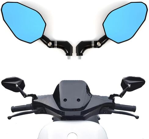 Motorcycle Adjustment Rear View Mirrors 8mm 10mm Universal for 7/8"Handlebars Bike Mirror Compatible with ATV Snowmobile Scooter Moped Dirt Bike Sportsman in Kuwait