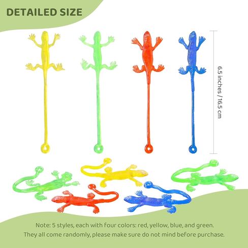 Yeetec 12 Pack Sticky Gecko Stretchy Sticky Lizards Sensory Toys for Kids Birthday Party Favors, Reptile Themed Party Supplies Bag Fillers, Classroom Prizes, Random Color in Saudi Arabia
