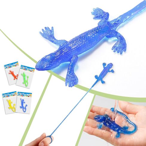 Yeetec 12 Pack Sticky Gecko Stretchy Sticky Lizards Sensory Toys for Kids Birthday Party Favors, Reptile Themed Party Supplies Bag Fillers, Classroom Prizes, Random Color in Saudi Arabia