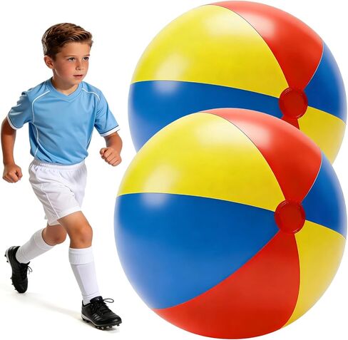 2 Pack 28'' Extra Large Beach Balls Inflatable Beach Ball for Summer Pool Party Birthdays Beach Themed Decorations Rainbow Beach Pool Park Fun Party Gifts Favors in Saudi Arabia
