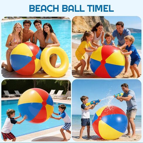 2 Pack 28'' Extra Large Beach Balls Inflatable Beach Ball for Summer Pool Party Birthdays Beach Themed Decorations Rainbow Beach Pool Park Fun Party Gifts Favors in Saudi Arabia