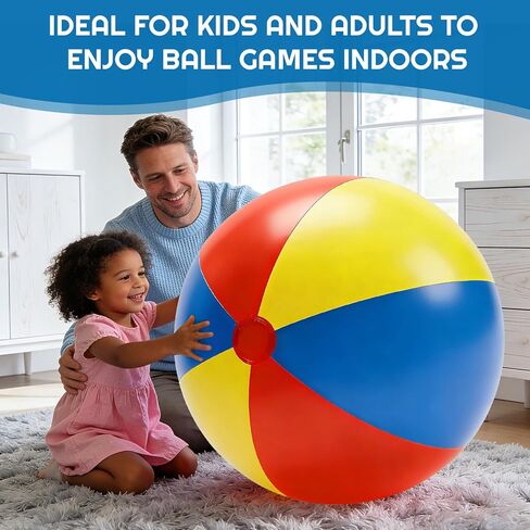 2 Pack 28'' Extra Large Beach Balls Inflatable Beach Ball for Summer Pool Party Birthdays Beach Themed Decorations Rainbow Beach Pool Park Fun Party Gifts Favors in Saudi Arabia
