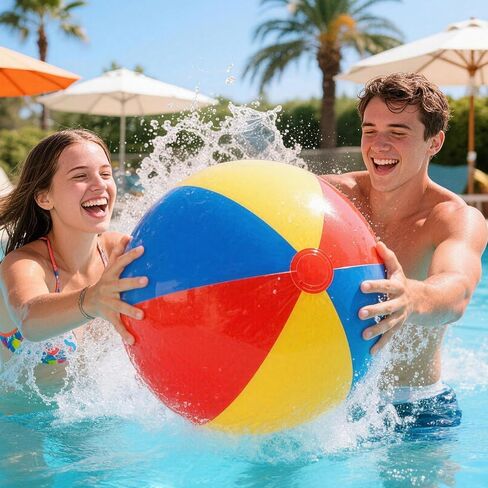 2 Pack 28'' Extra Large Beach Balls Inflatable Beach Ball for Summer Pool Party Birthdays Beach Themed Decorations Rainbow Beach Pool Park Fun Party Gifts Favors in Saudi Arabia