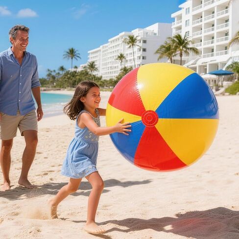 2 Pack 28'' Extra Large Beach Balls Inflatable Beach Ball for Summer Pool Party Birthdays Beach Themed Decorations Rainbow Beach Pool Park Fun Party Gifts Favors in Saudi Arabia