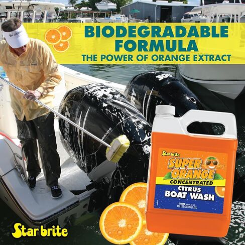 STAR BRITE Super Orange - Premium Citrus Boat Wash Super Concentrate - All-Purpose, All-Surface Ultimate Cleaning Solution - Will Not Remove Wax, Polish or Harm Gel Coat in Saudi Arabia