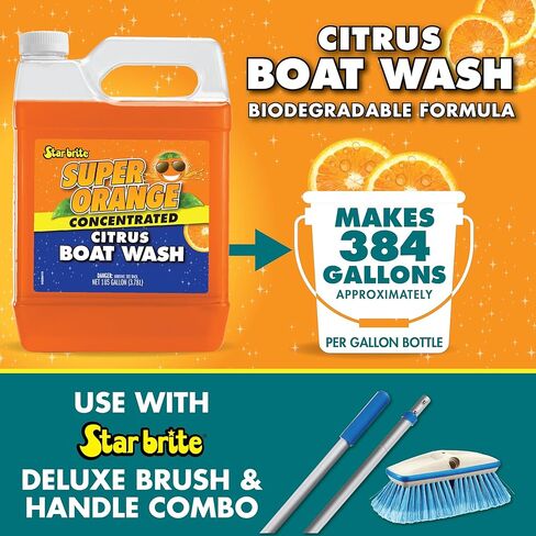 STAR BRITE Super Orange - Premium Citrus Boat Wash Super Concentrate - All-Purpose, All-Surface Ultimate Cleaning Solution - Will Not Remove Wax, Polish or Harm Gel Coat in Saudi Arabia