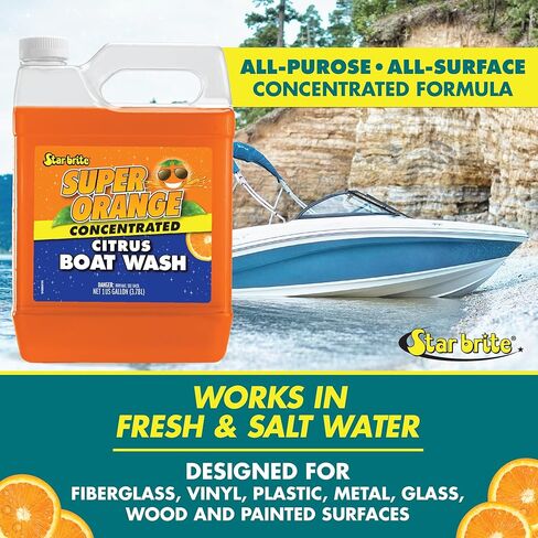 STAR BRITE Super Orange - Premium Citrus Boat Wash Super Concentrate - All-Purpose, All-Surface Ultimate Cleaning Solution - Will Not Remove Wax, Polish or Harm Gel Coat in Saudi Arabia