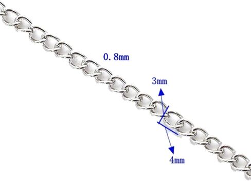 Maxmoral 33 Feet Silver Metal Jewellery Chain DIY Jewellery Accessories Fringe Clothing Materials Suitable for Making Bracelets and Anklets in Kuwait