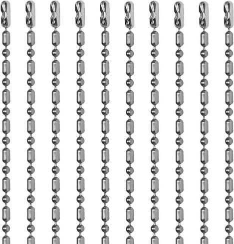 30 Inch Stainless Steel Ball-Bar Style Number 3 Ball Chain Necklaces 10 Count in Saudi Arabia