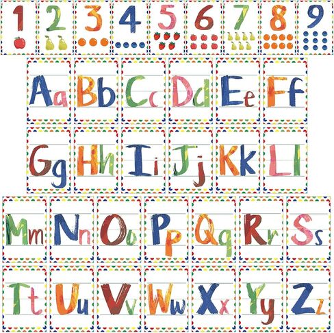 Fullhawl 36 Pcs Caterpillar Alphabet Bulletin Board Set Abc Number 0-9 Poster Classroom Wall Decoration Caterpillar Wall Chart for Back to School Kindergarten Elementary Classroom Daycare Homeschool in Kuwait