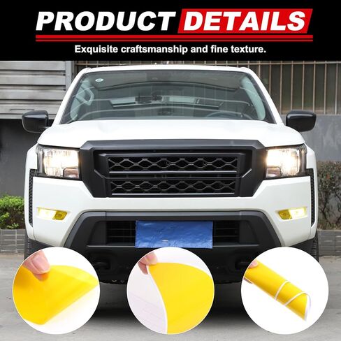 Daeiclru Car Front Fog Light Film Compatible with Nissan Frontier 2022 2023 2024 2025, Front Fog Light Overlay Vinyl Decal Tint Film Sticker Yellow Fog Light Transparent Film Accessories in Kuwait