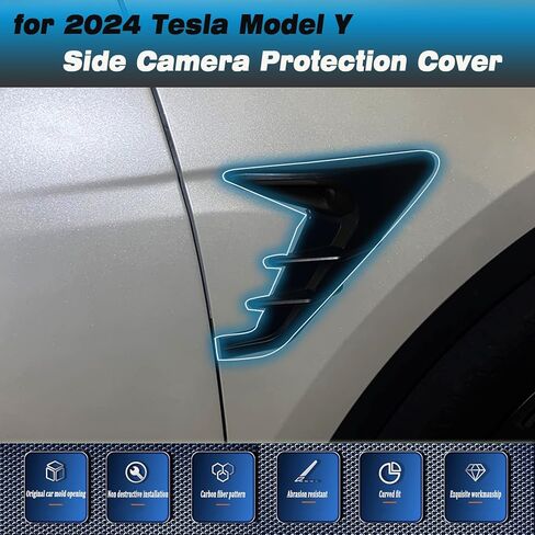 HW4.0 Side Camera Protection Cover for 2026 2025 2024 Tesla Model Y Accessories, Turn Signal Cover fit for Model Y with HW4.0 (Matt Black) in Saudi Arabia