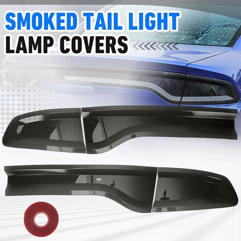 Tail Light Lamp Covers Compatible with 2015-2024 Dodge Charger, Smoked Rear Light Guards Protection Exterior Accessories in Saudi Arabia