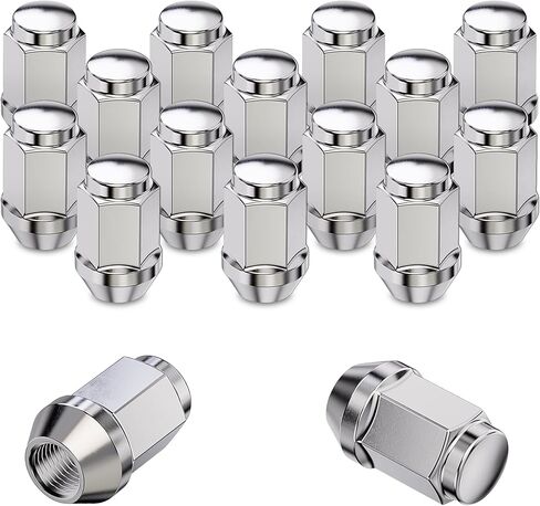 MZS M14x1.5 Lug Nuts, 7/8" Hex Closed End Conical Seat Wheel Nut for Selected Models, One-Piece Design Lugnuts, Replace OEM 9596070 611-236 611-330 611-152, 611-331 15551469 9598179, Chrome, 24PCS in Kuwait