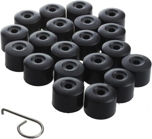 20Pcs Car Wheel Lug Nut Covers,17mm Tire Bolt Caps, Wheel Bolt Covers Caps with Removal Tool, Compatible with VW, Jetta, Beetle, Passat, GTI, CC(Black) in Saudi Arabia