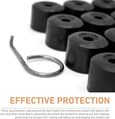 20Pcs Car Wheel Lug Nut Covers,17mm Tire Bolt Caps, Wheel Bolt Covers Caps with Removal Tool, Compatible with VW, Jetta, Beetle, Passat, GTI, CC(Black) in Saudi Arabia