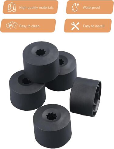 20Pcs Car Wheel Lug Nut Covers,17mm Tire Bolt Caps, Wheel Bolt Covers Caps with Removal Tool, Compatible with VW, Jetta, Beetle, Passat, GTI, CC(Black) in Saudi Arabia