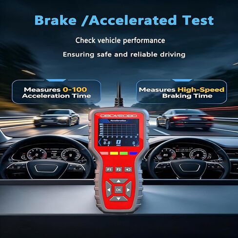 2-in-1 Enhanced OBD2 Scanner and Battery Tester, Car Code Reader and Engine Fault Code Diagnostic Tool for 1996+ OBDII Protocol Cars, Red in Saudi Arabia
