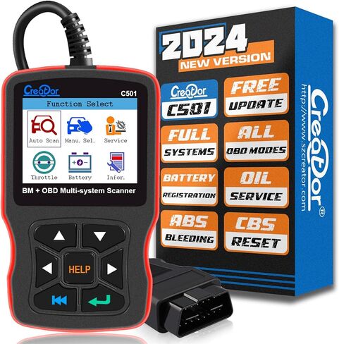 أداة تشخيص Creator C501 Obd2 مناسبة لسيارات BMW وMini Check Engine Light EPB ABS SRS DPF قارئ رمز الماسح الضوئي التشخيصي مع تسجيل البطارية [أحدث إصدار تحديث لـ C110+ C310+ C410 C420] in Kuwait