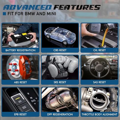أداة تشخيص Creator C501 Obd2 مناسبة لسيارات BMW وMini Check Engine Light EPB ABS SRS DPF قارئ رمز الماسح الضوئي التشخيصي مع تسجيل البطارية [أحدث إصدار تحديث لـ C110+ C310+ C410 C420] in Kuwait