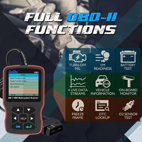 أداة تشخيص Creator C501 Obd2 مناسبة لسيارات BMW وMini Check Engine Light EPB ABS SRS DPF قارئ رمز الماسح الضوئي التشخيصي مع تسجيل البطارية [أحدث إصدار تحديث لـ C110+ C310+ C410 C420] in Kuwait