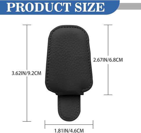 Car Glasses Holders Sun Visor Magnetic Leather Sunglass Holder for Car Suitable for Glasses Car Visor Accessories Universal for Most Car Sun Visor, Black in Saudi Arabia