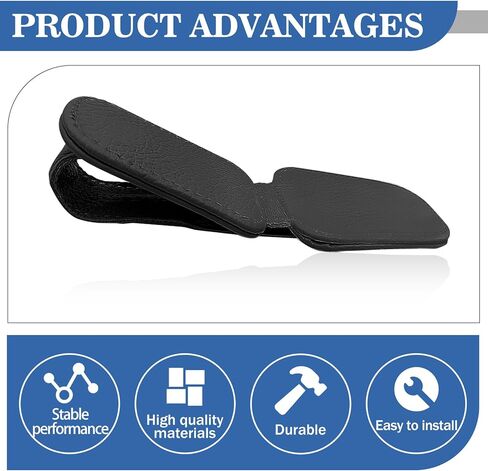 Car Glasses Holders Sun Visor Magnetic Leather Sunglass Holder for Car Suitable for Glasses Car Visor Accessories Universal for Most Car Sun Visor, Black in Saudi Arabia