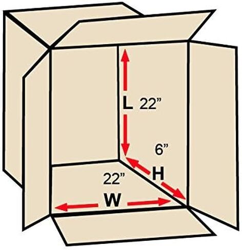 Aviditi 22186 Flat Corrugated Cardboard Box 22" L x 18" W x 6" H, Kraft, for Shipping, Packing and Moving (Pack of 20) in Saudi Arabia