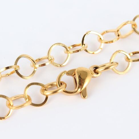1Pcs Ion Plating(IP) 304 Stainless Steel Cable Chain Necklaces, with Lobster Claw Clasps, Golden, for Man Women DIY Necklace and Jewelry Craft Making, 17.7 inch(44.9cm), 5mm in Kuwait