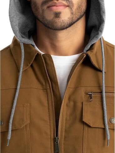 Wrangler Workwear Men's Quilted Lined Work Shirt Jacket with Hood in Saudi Arabia