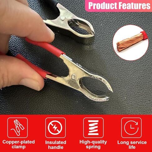 12V Car Cigarette Lighter Plug, Trickle Charger Quick Disconnect Extension Cord, Auto Cigarette Lighter Socket Female Adapter, Clip-on Power Supply Outlet with Alligator Clamps (2PCS) in Kuwait
