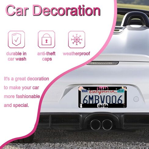 Anime Moon Cat License Plate Frames，Anime Sailor Car Accessories for Women and Men ，License Plate Holder，Aluminum License Plate Frame Fits Standard US Vehicles Size 12.2 x 6 Inch (Black-Moon cat) in Saudi Arabia