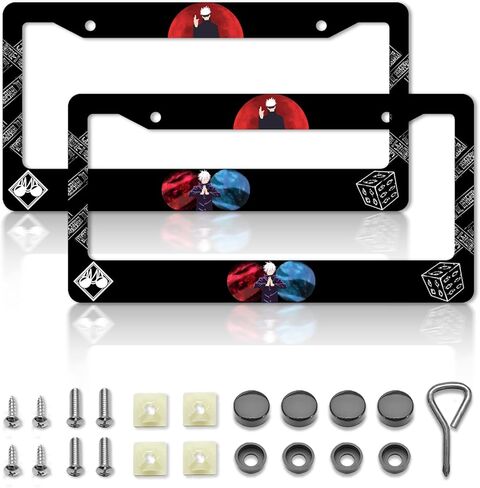 Anime Moon Cat License Plate Frames，Anime Sailor Car Accessories for Women and Men ，License Plate Holder，Aluminum License Plate Frame Fits Standard US Vehicles Size 12.2 x 6 Inch (Black-Moon cat) in Saudi Arabia