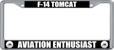 F-14 Tomcat Fighter Jet Military Aircraft Aviation Enthusiast Gift License Plate Frame (2 Pack), Chrome Car Tag Holder in Kuwait