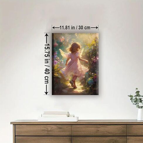 Aeontinity Fairy Little Woman Fairy Tale Framed Canvas DIY Paint by Numbers Kit Bar Cafe Cave Home Room Wall Bathroom Porch Patio Decor Gift, 16 x 12 Inch in Saudi Arabia