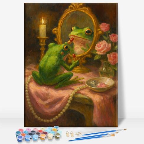 Aeontinity Fairy Little Woman Fairy Tale Framed Canvas DIY Paint by Numbers Kit Bar Cafe Cave Home Room Wall Bathroom Porch Patio Decor Gift, 16 x 12 Inch in Saudi Arabia