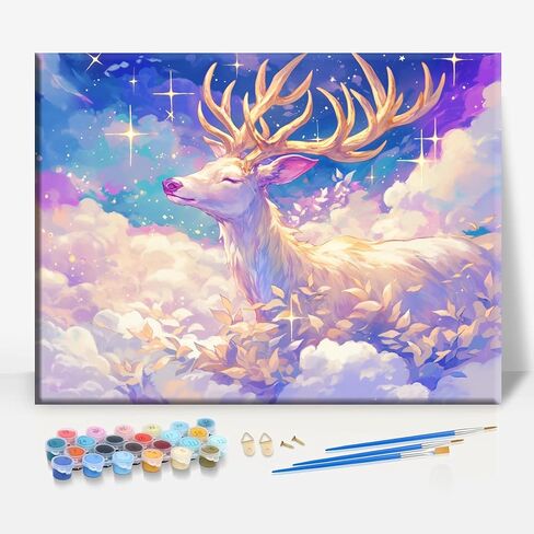 Aeontinity Fairy Little Woman Fairy Tale Framed Canvas DIY Paint by Numbers Kit Bar Cafe Cave Home Room Wall Bathroom Porch Patio Decor Gift, 16 x 12 Inch in Saudi Arabia