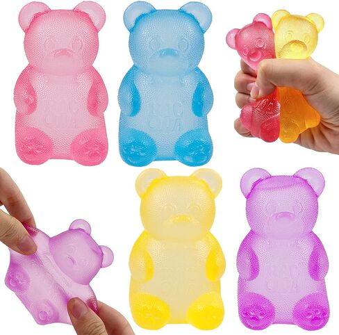4 Pcs Gummy Cat & Sugar Ball Designs, Anxiety Relief & Focus Kitty Toy, Maltose Filled Squeeze Toys for Sensory Play，Sensory Fidget Toys for Adults, Kids, Slow Rising Squishy Stress Balls in Saudi Arabia