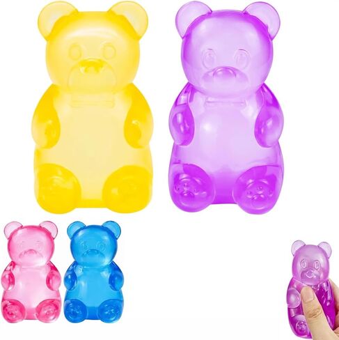 Stress Bear Taba Squishy Balls, Bear Toy Taba Squishy Toys for Adults Stress Relief Squeeze Balls for Valentines Day Gifts Birthday Gifts Party (Pink+Blue) in Saudi Arabia