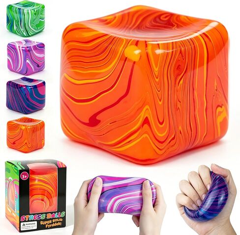Fidget Toys Squishy Stress Cube, Swirl Stress Cube Squishy Toys, Swirl Cubes Squishies for for Anxiety StressRelief & Easter Basket Suffers Classroom Prizes (Green) in Saudi Arabia