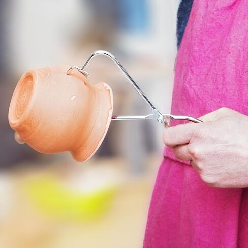 Pottery Dipping Tongs Tool for Glazing: Clay Sculpture Ceramic Pottery Sculpting Trimming Tool with Heat‑Resistant Handle, Steel Kiln Molding Tong for Safe Lift and Precise Dip, Studio Supplies in Kuwait